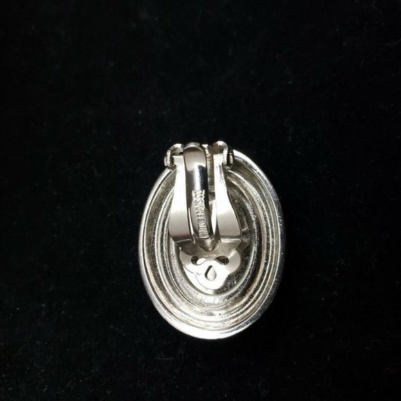 Vtg Whiting & Davis Co Hematite Clip On Earrings - Picture 12 of 12